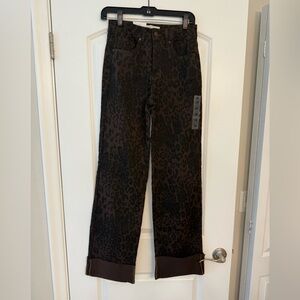 BKE Dark Brown Leopard Print Pants